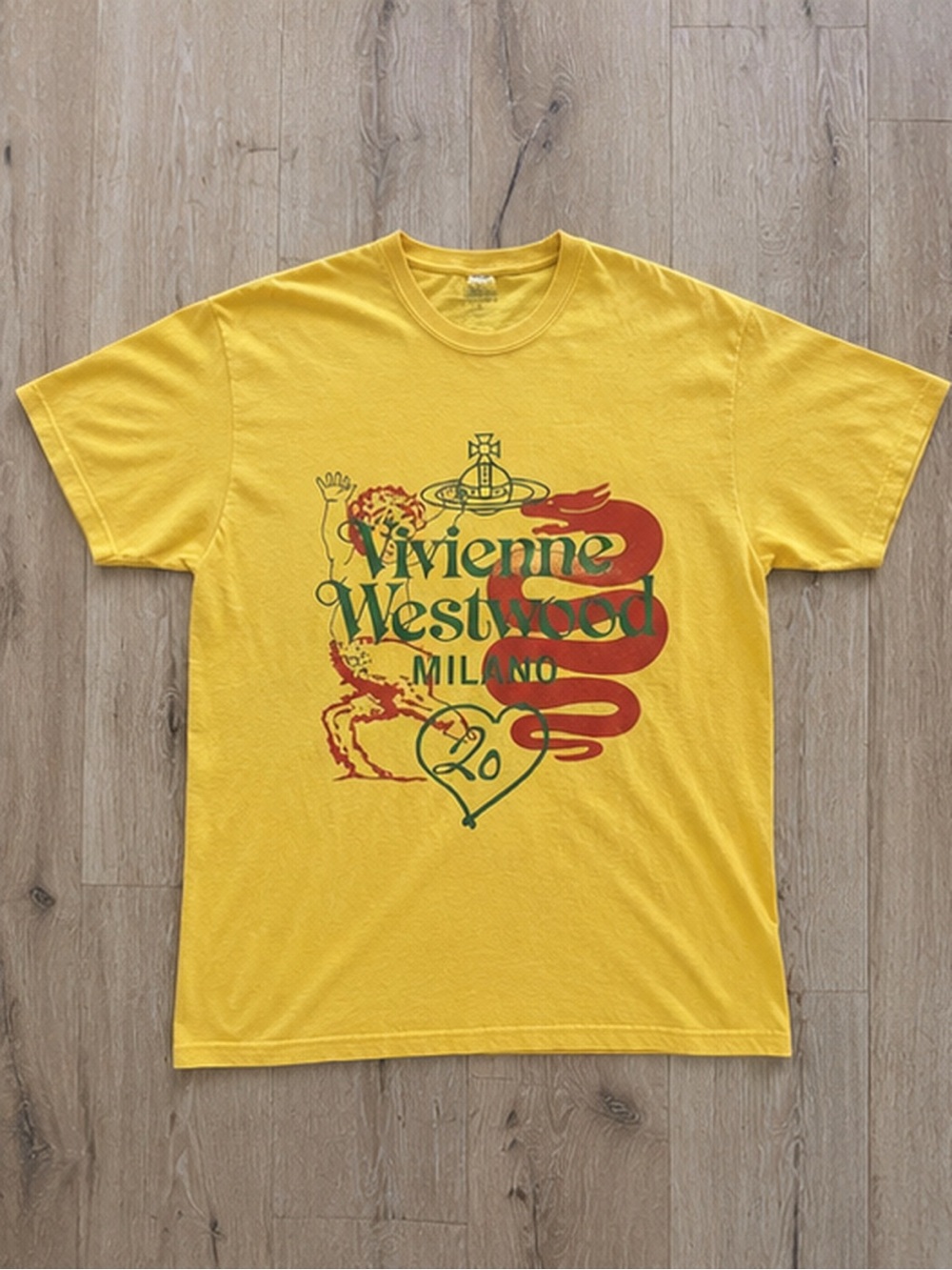 Vivienne Westwood Yellow Tee with Red & Green Logo